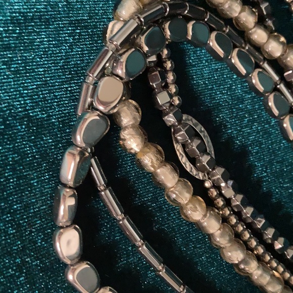Silpada Hematite and glass beads 5 strand necklace - Picture 3 of 5